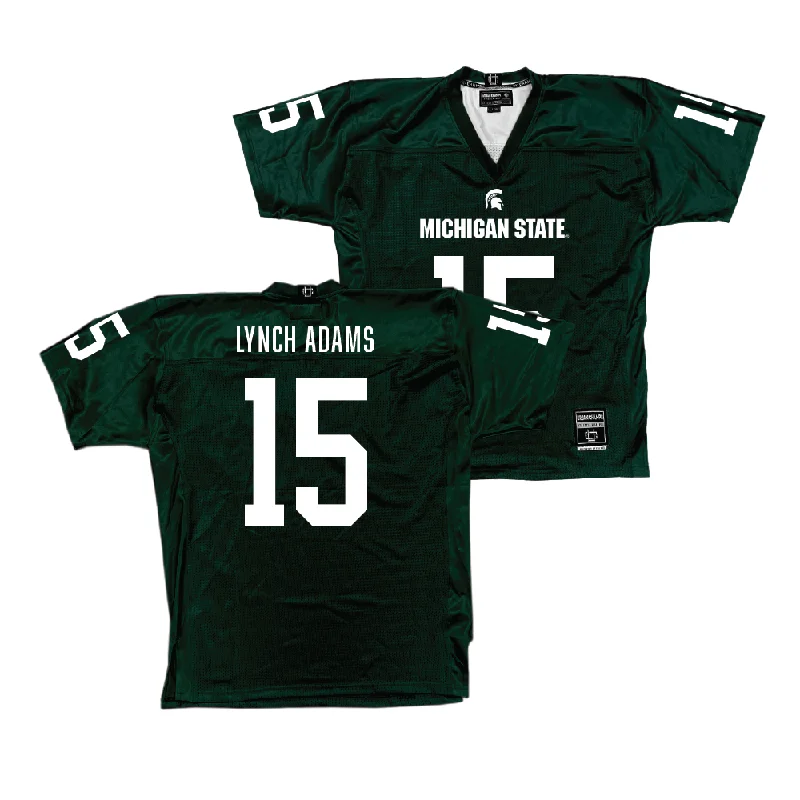 Football Jersey for Full Coverage and Freedom of Movement-Green MSU Football Jersey  - Kay’Ron Lynch Adams