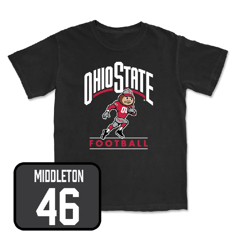 Football Jersey for Full Range of Motion-Football Black Gridiron Tee - Jace Middleton