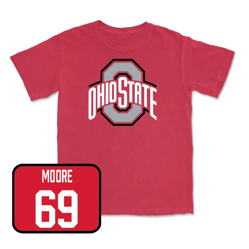 Football Jersey with Sweat-Wicking and Quick-Dry Features-Red Football Team Tee  - Ian Moore