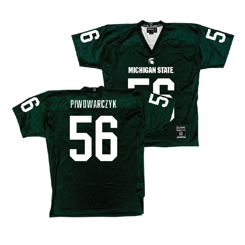 Football Jersey for Maximum Speed on the Field-Green MSU Football Jersey  - Christopher Piwowarczyk