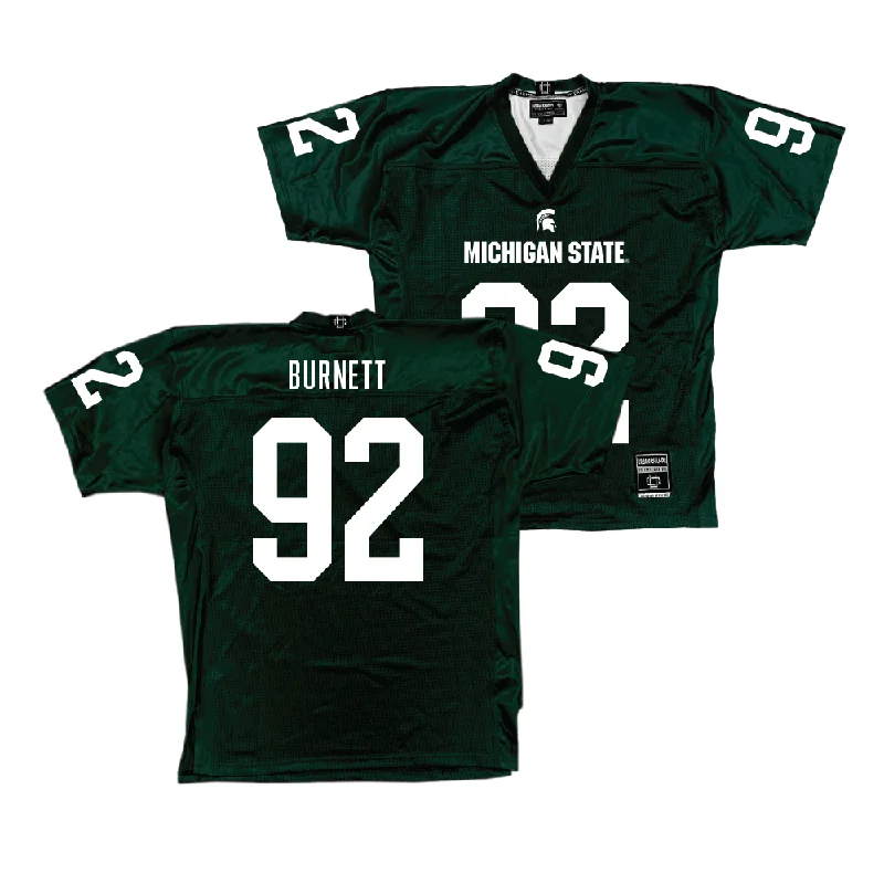 Football Jersey for All-Day Comfort and Play-Green MSU Football Jersey  - Kekai Burnett