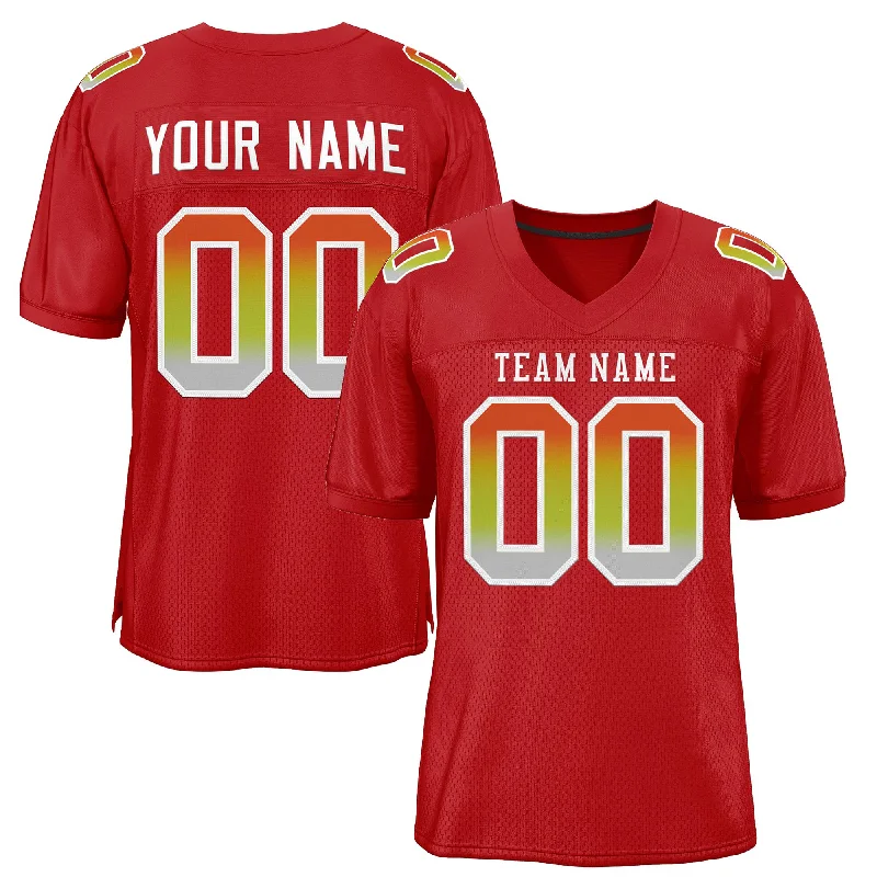 Football Jersey for Stylish Look and Fit-Custom Red White-Red Gradient Fashion Outdoor Authentic Football Jersey