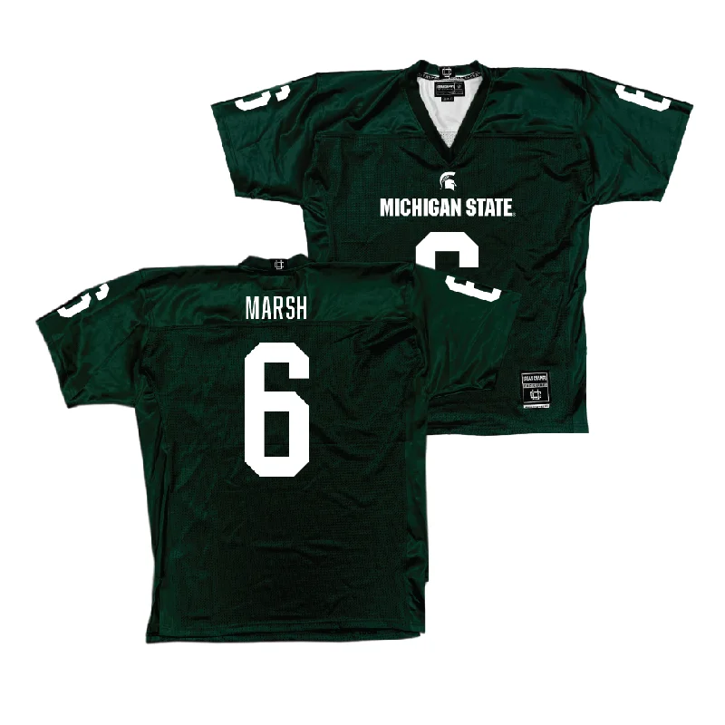 Football Jersey for Youth and Adult Players-Green MSU Football Jersey  - Nick Marsh