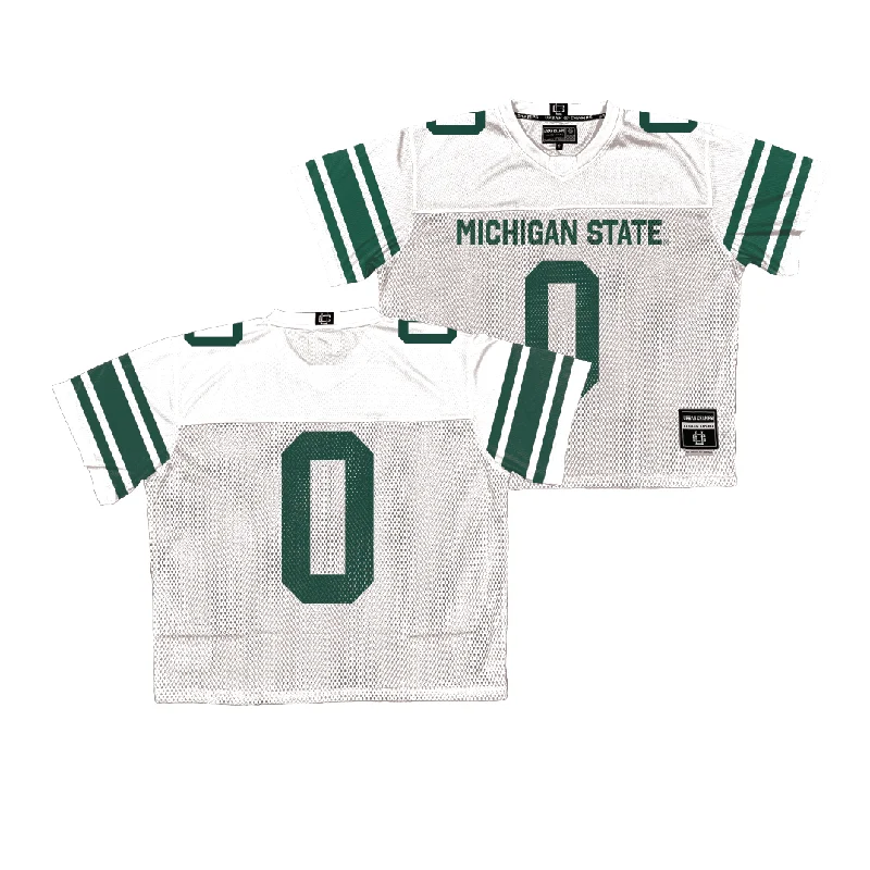 Football Jersey with Stretchable Fit for Maximum Comfort-Michigan State Throwback Football Jersey - Charles Brantley | #0