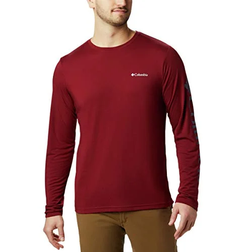 Football Jersey for Maximum Range of Motion-Columbia Sportswear Herren Longsleeve Miller Valley Graphic, Red Jasper, DAR, XL, 1866251