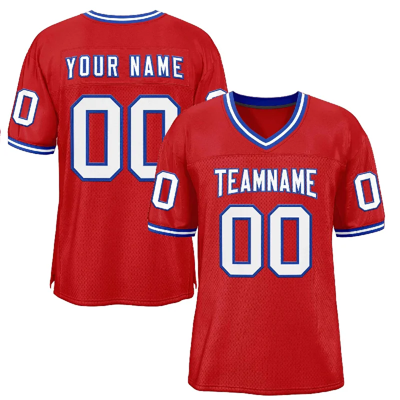 Football Jersey for Maximum Comfort During Intense Games-Custom Red White-Royal Classic Style Authentic Football Jersey