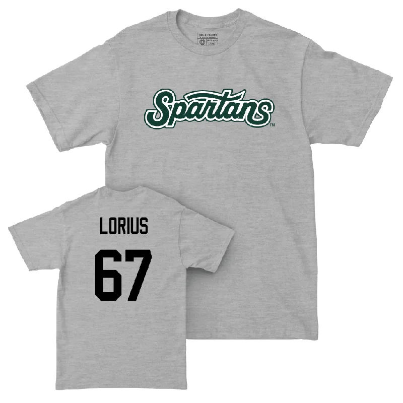 Football Jersey for Breathable Fabric-Sport Grey Football Script Tee  - Hayden Lorius