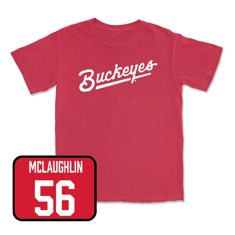 Football Jersey for Breathable and Soft Fit-Red Football Script Tee  - Seth McLaughlin