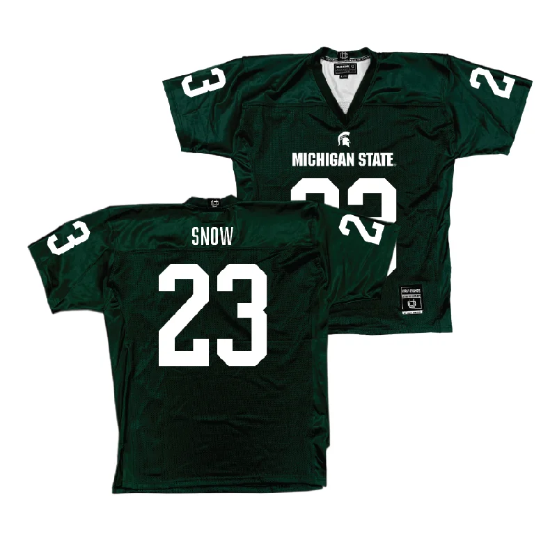 Football Jersey for Fast-Drying and Lightweight Performance-Green MSU Football Jersey - Darius Snow