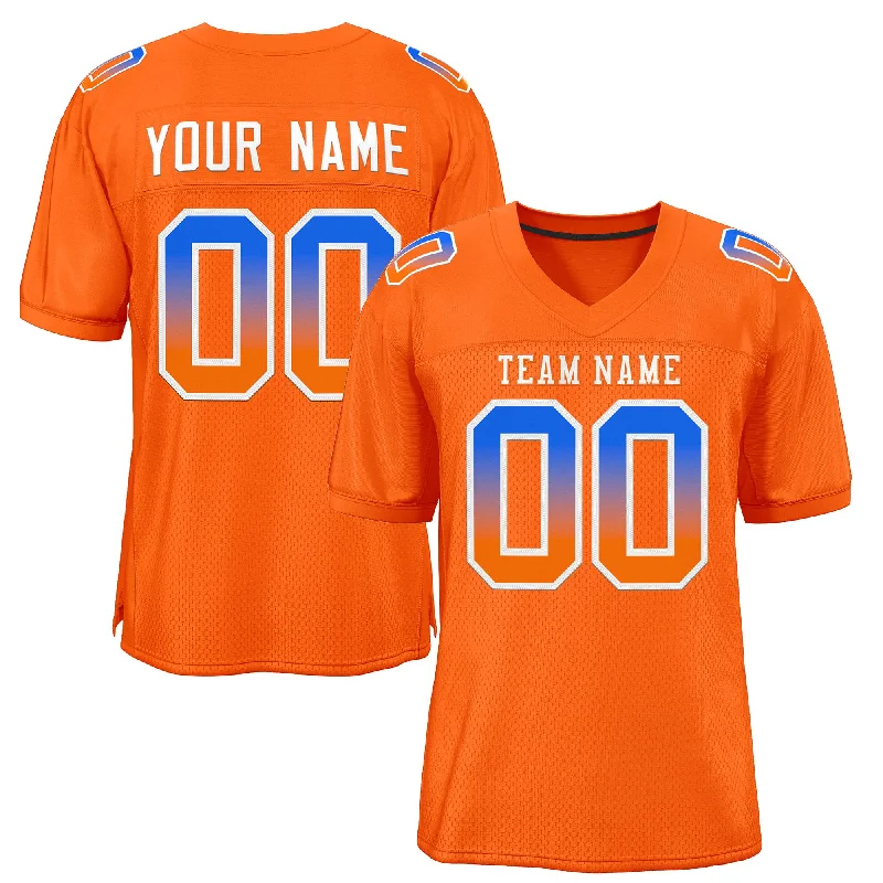 Football Jersey for High-Speed Performance-Custom Orange White-Orange Gradient Fashion Outdoor Authentic Football Jersey