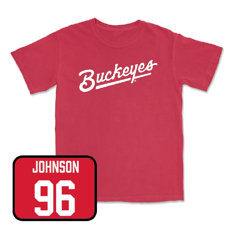 Football Jersey for All-Day Wearability and Comfort-Red Football Script Tee - Collin Johnson