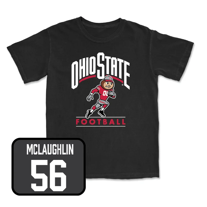 Football Jersey with Moisture Control for Sweat-Free Play-Black Football Gridiron Tee  - Seth McLaughlin