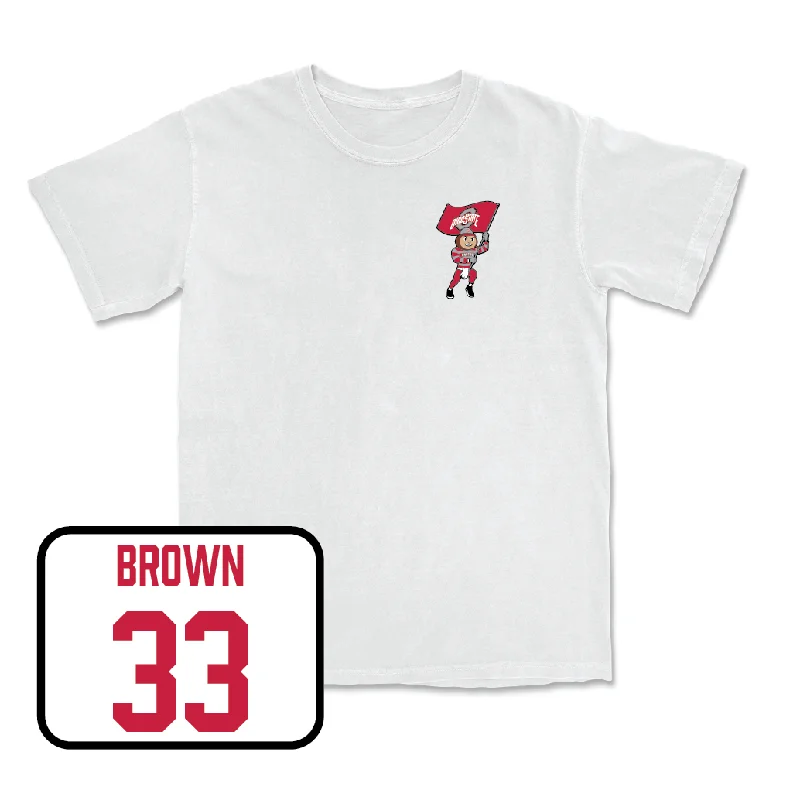 Football Jersey with Breathable Panels for Cooling-Football White Brutus Comfort Colors Tee - Devin Brown