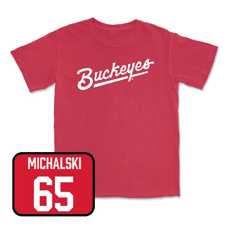 Football Jersey for Quick-Dry, Lightweight Fabric-Red Football Script Tee - Zenuae Michalski