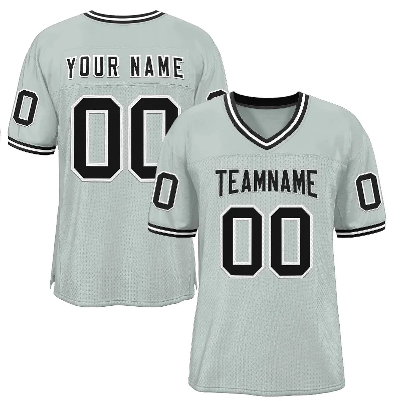 Football Jersey for Pro-Level Quality and Style-Custom Silver Black-Gray Classic Style Authentic Football Jersey