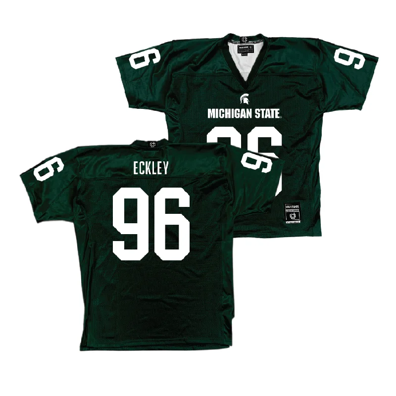 Football Jersey for Flexible, Fast Play on the Field-Green MSU Football Jersey - Ryan Eckley