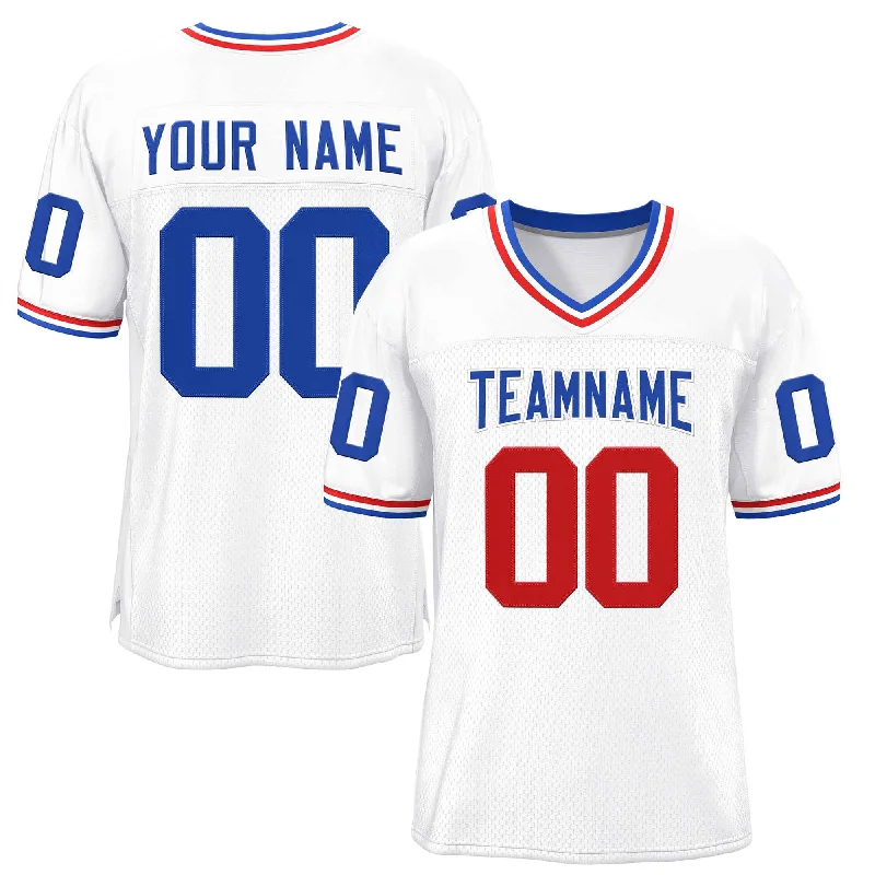 Football Jersey for Professional Performance and Comfort-Custom White Royal-White Classic Style Authentic Football Jersey