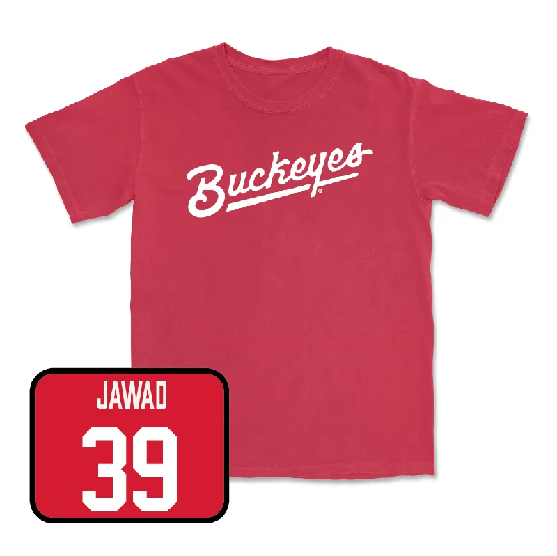 Football Jersey for All Ages and Levels of Play-Red Football Script Tee  - Hadi Jawad