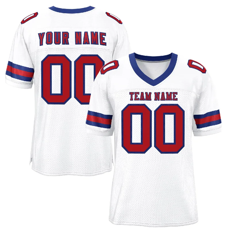 Football Jersey for Maximum Performance in Every Game-Custom White Red-Royal Classic Style Mesh Authentic Football Jersey