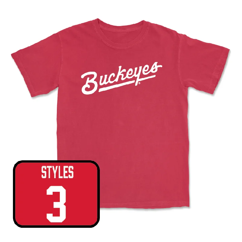 Football Jersey with Sweat-Wicking and Quick-Dry Features-Red Football Script Tee - Lorenzo Styles