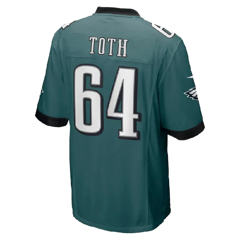 Premium Rugby Jersey for Pro Players-P.Eagles #64 Brett Toth Midnight Green Game Jersey Stitched American Football Jerseys