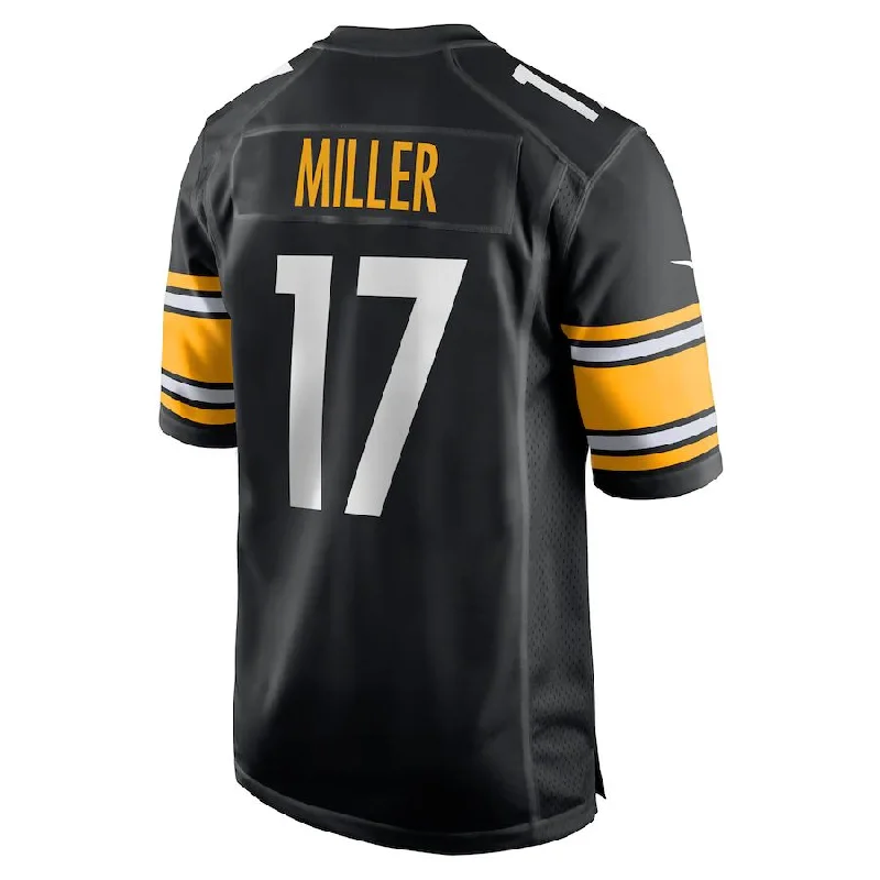 Rugby Jersey for Easy Mobility and Fast Performance-P.Steelers #17 Anthony Miller Black Game Jersey Stitched American Football Jerseys