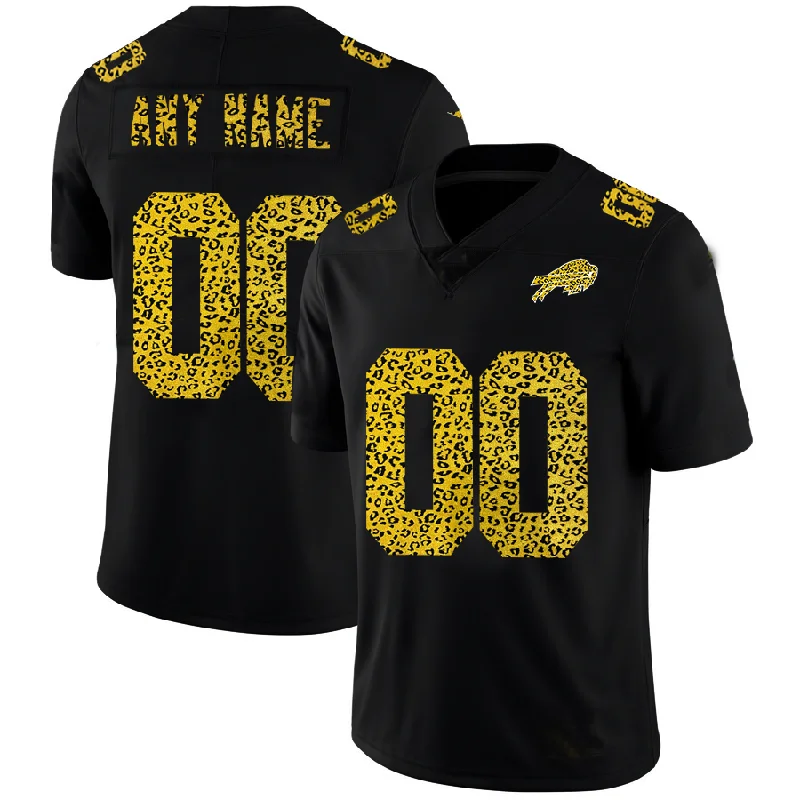 Rugby Jersey for Faster Speed and Agility on the Field-Custom B.Bills Leopard Print Fashion Vapor Limited Jersey Black Stitched American Football Jerseys