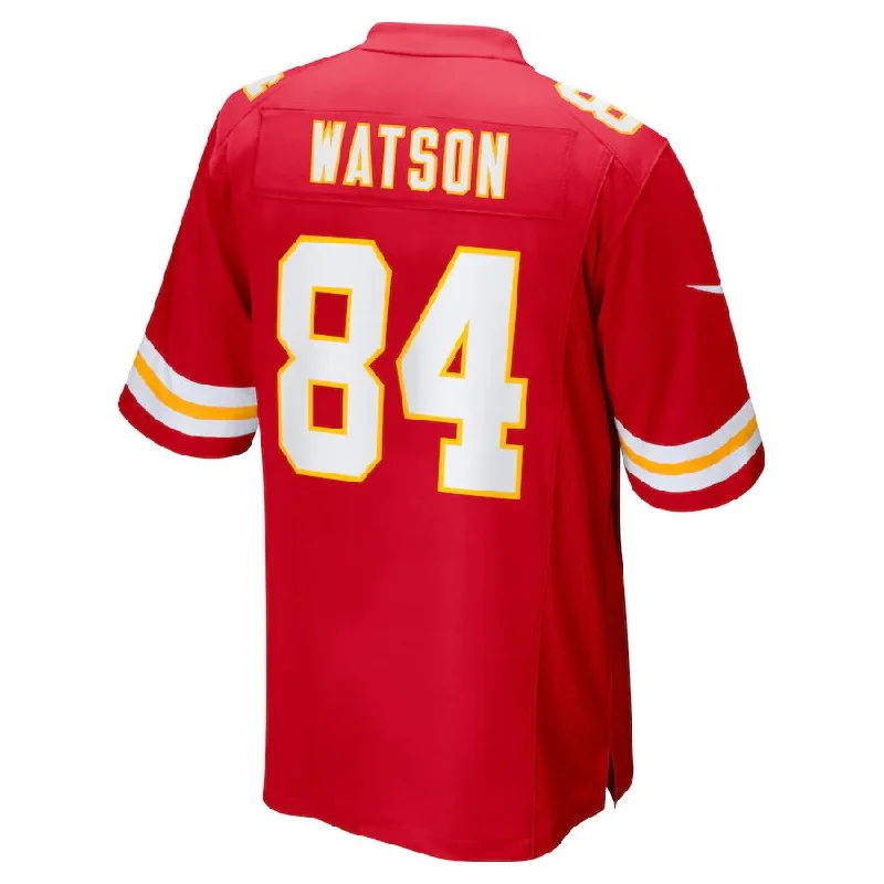 Rugby Jersey for Professional Play and Comfort-KC.Chiefs #84 Justin Watson Red Game Player Jersey Stitched American Football Jerseys