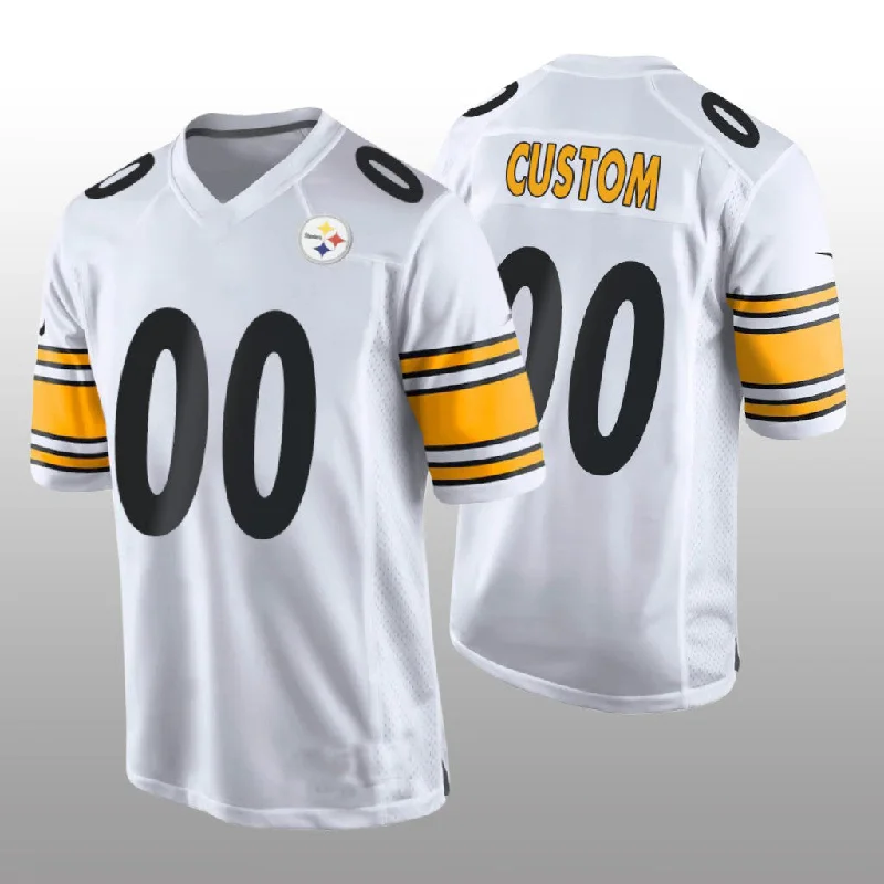 Rugby Jersey for Increased Speed and Agility-Custom P.Steelers White Game Jersey Stitched American Football Jerseys