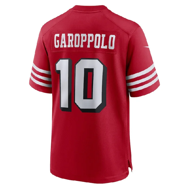 Rugby Jersey for Ideal Game-Day Performance-SF.49ers #10 Jimmy Garoppolo Scarlet Alternate Game Player Jersey Stitched American Football Jersey