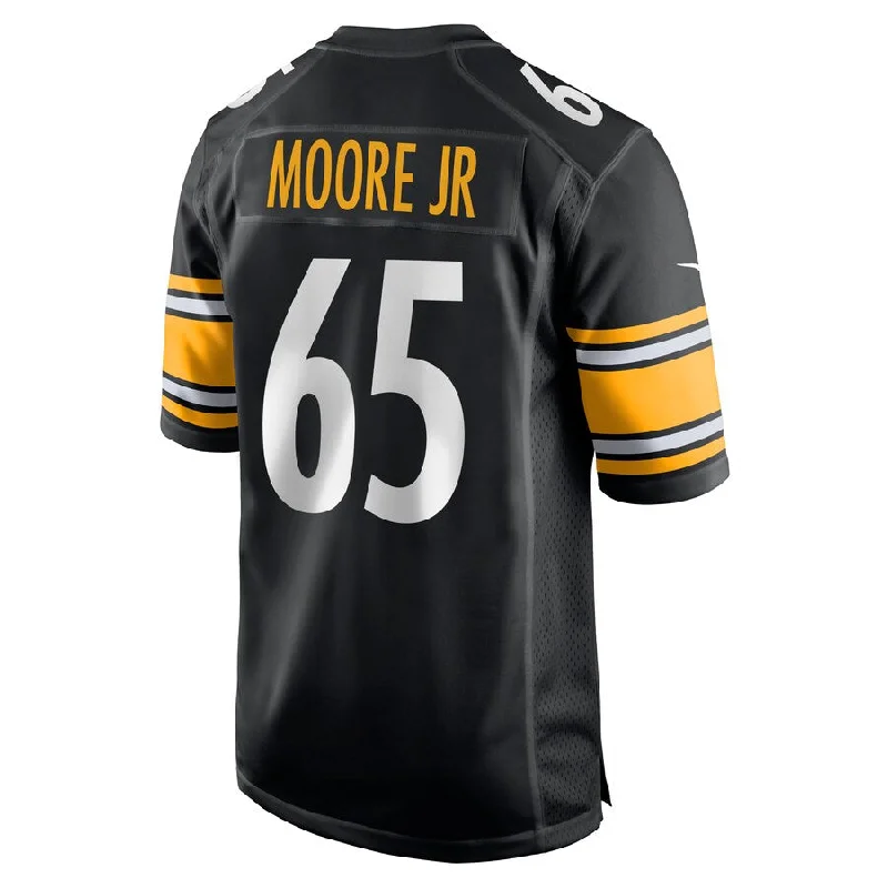 Rugby Jersey for Warm Weather Play-P.Steelers #65 Dan Moore Jr. Black Game Jersey Stitched American Football Jerseys