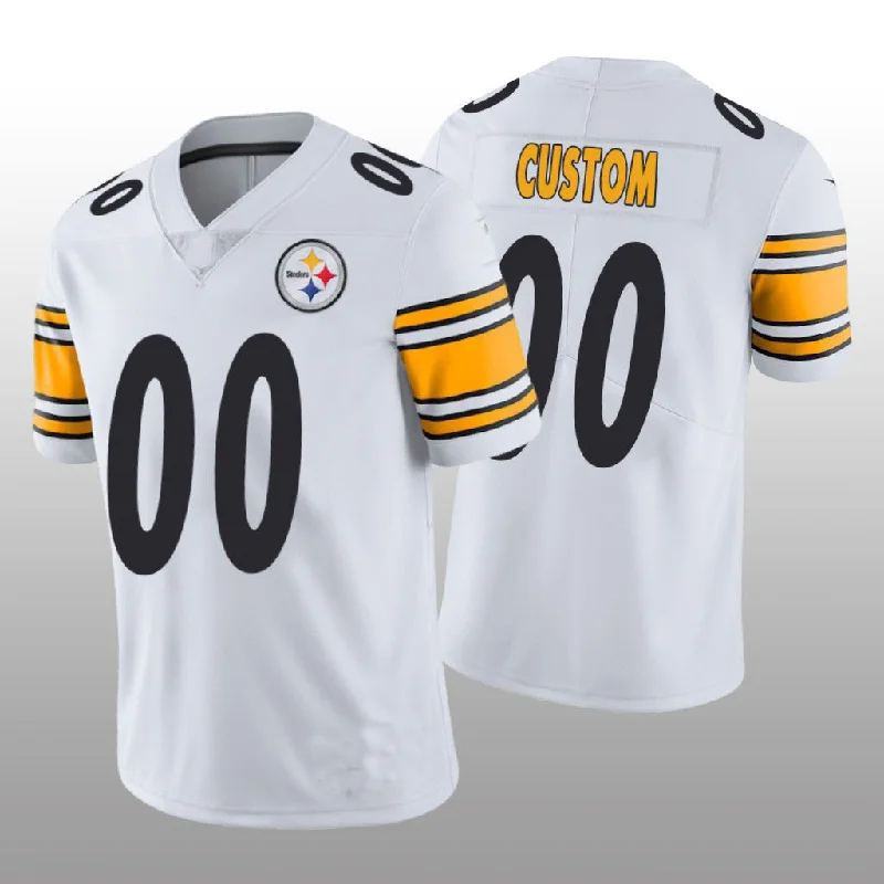 Rugby Jersey for Youth and Junior Players-Custom P.Steelers White Vapor Limited Jersey Stitched American Football Jerseys