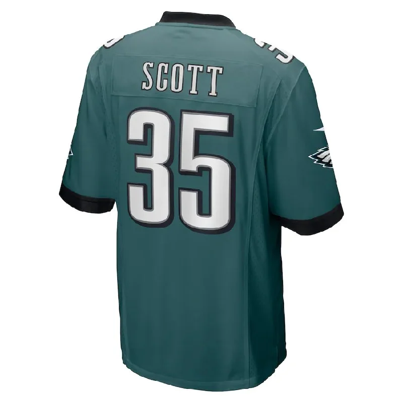 Rugby Jersey with Extra Stretch for Movement-P.Eagles #35 Boston Scott Midnight Green Game Jersey Stitched American Football Jerseys