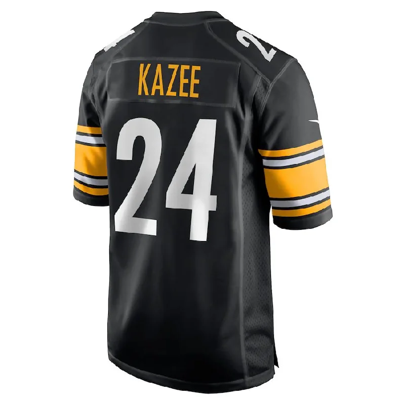 Rugby Jersey for Both Contact and Non-Contact Games-P.Steelers #24 Damontae Kazee Black Game Player Jersey Stitched American Football Jerseys