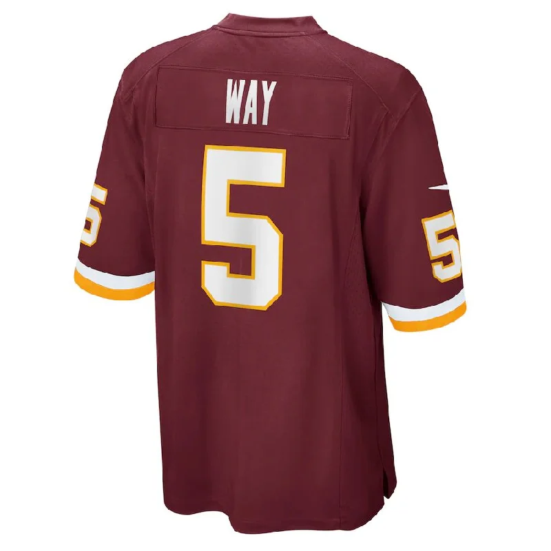 Rugby Jersey for Best Comfort and Fit-W.Football Team #5 Tress Way Burgundy Game Player Jersey Stitched American Football Jerseys