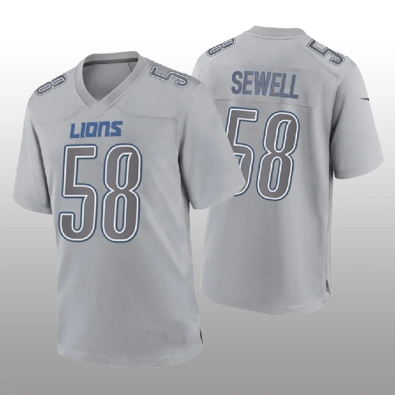 Rugby Jersey for Lightweight and Breathable Play-D.Lions #58 Penei Sewell Gray Game Atmosphere Jersey Stitched American Football Jerseys