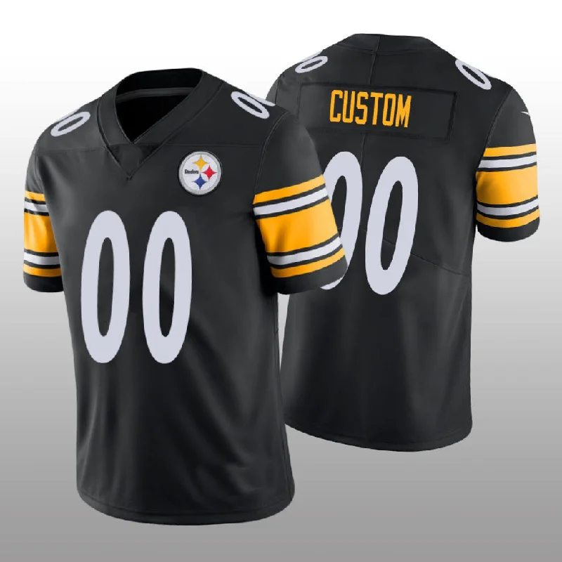 Rugby Jersey for Easy Movement and Flexibility-Custom P.Steelers Black Vapor Limited Jersey Stitched American Football Jerseys