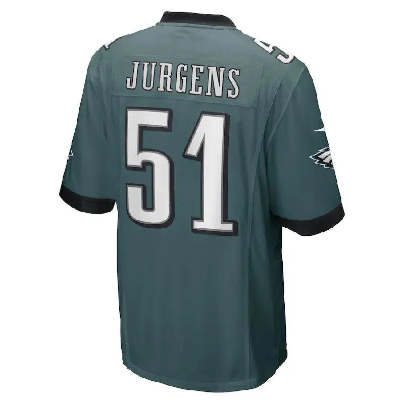 Rugby Jersey for Superior Flexibility and Durability-P.Eagles #51 Cam Jurgens Midnight Green Game Player Jersey Stitched American Football Jerseys