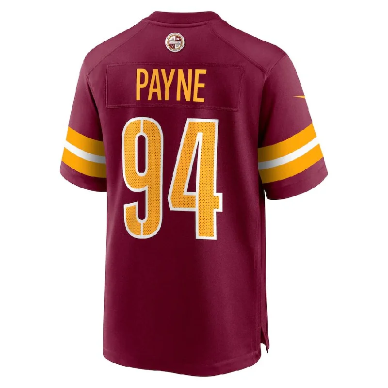 Rugby Jersey with Performance Technology for Play-W.Commanders #94 Da'Ron Payne Burgundy Player Game Jersey Stitched American Football Jerseys