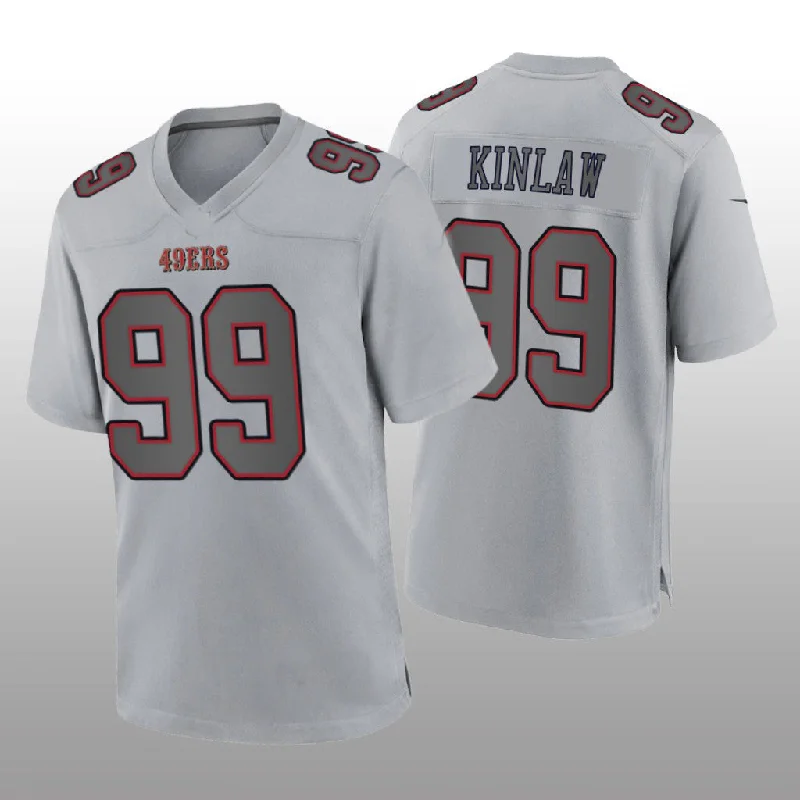 Rugby Jersey with Reinforced Shoulders for Protection-SF.49ers #99 Javon Kinlaw Gray Atmosphere Game Jersey Stitched American Football Jersey