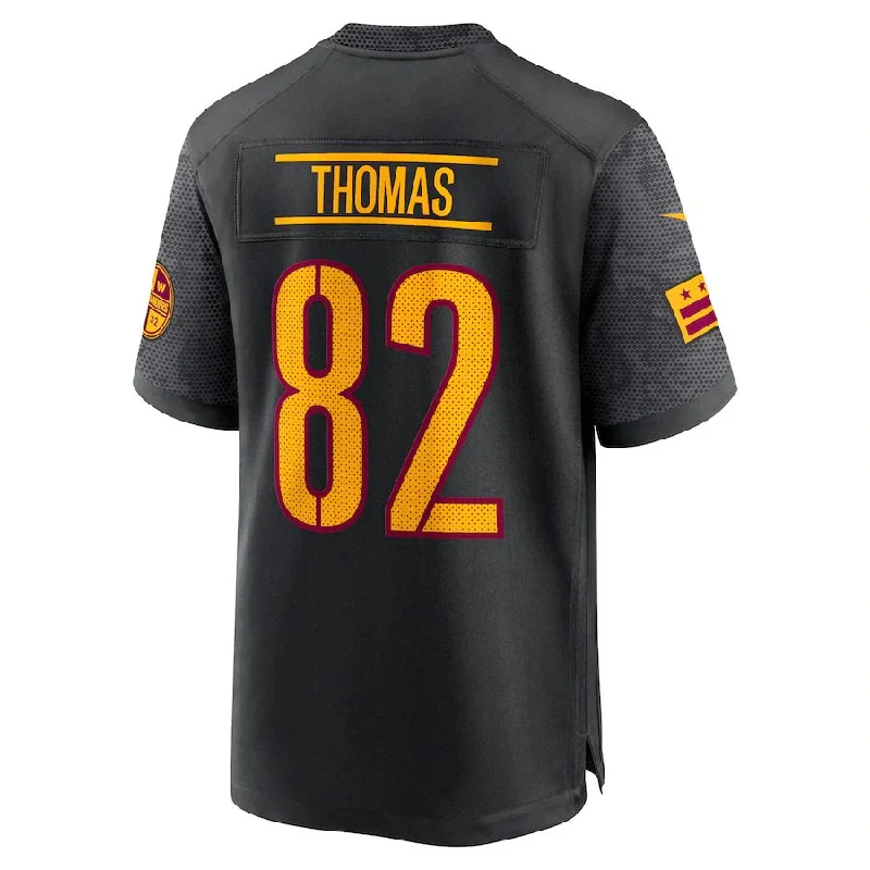 Rugby Jersey for Durable Construction for Heavy Use-W.Commanders #82 Logan Thomas Black Alternate Game Player Jersey Stitched American Football Jerseys