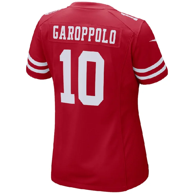 Rugby Jersey for Lightweight Construction for Speed-SF.49ers #10 Jimmy Garoppolo Scarlet Game Player Jersey Stitched American Football Jersey