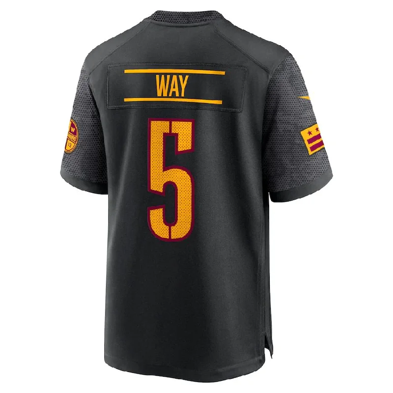 Rugby Jersey for Youth and Junior Players-W.Commanders #5 Tress Way Black Alternate Game Player Jersey Stitched American Football Jerseys