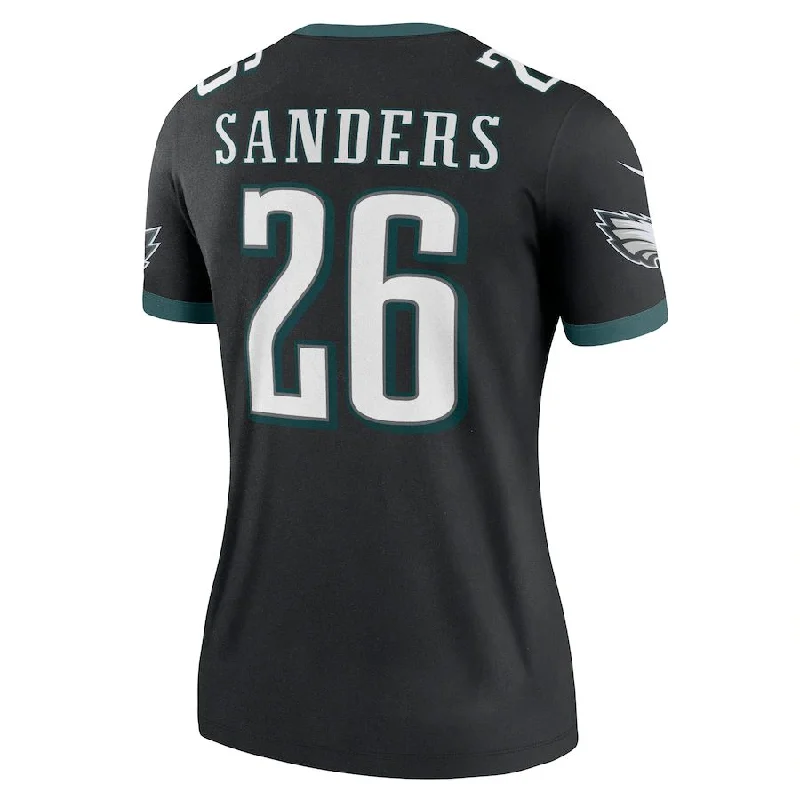 Rugby Jersey for Comfortable Design with Stretchability-P.Eagles #26 Miles Sanders Black Legend Jersey Stitched American Football Jerseys