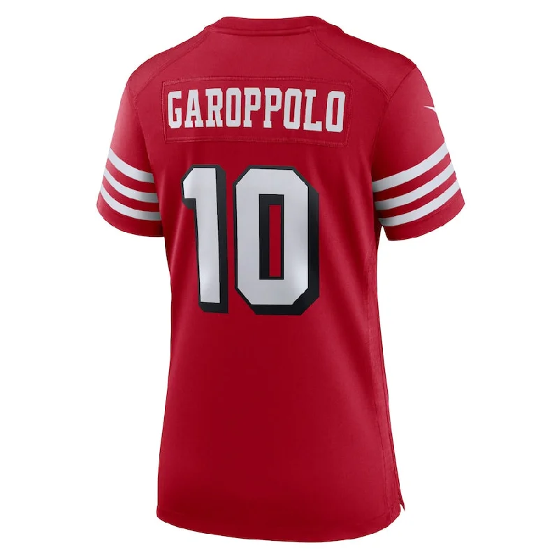 Rugby Jersey for High-Endurance Players-SF.49ers #10 Jimmy Garoppolo Red Alternate Game Jersey Stitched American Football Jersey