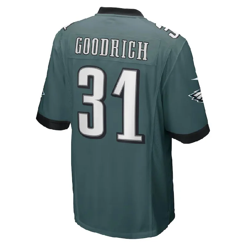 Rugby Jersey for Easy Fit and Quick Change-P.Eagles #31 Mario Goodrich Midnight Green Game Player Jersey Stitched American Football Jerseys