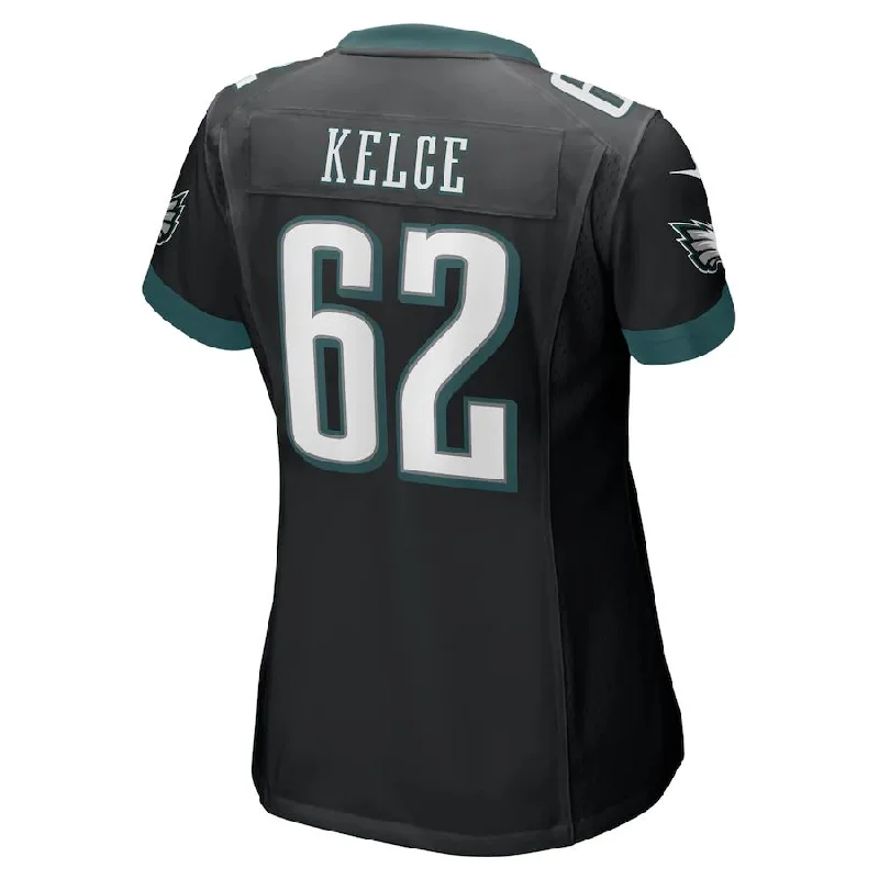 Rugby Jersey with Stretch Fabric for Performance and Flex-P.Eagles #62 Jason Kelce Black Player Game Jersey Stitched American Football Jerseys