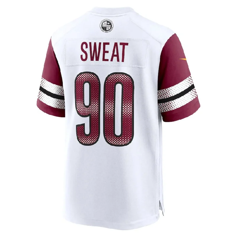 Rugby Jersey for Outdoor Play in Any Weather-W.Commanders #90 Montez Sweat White Game Jersey Stitched American Football Jerseys