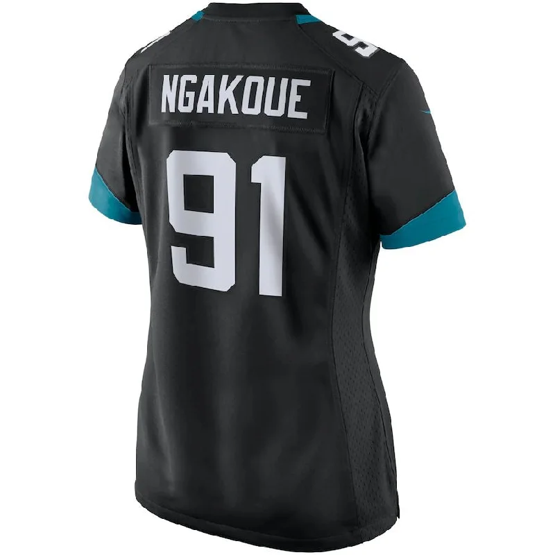 Rugby Jersey for Easy Handling and Comfort-J.Jaguars #91 Yannick Ngakoue Black Game Player Jersey Stitched American Football Jerseys