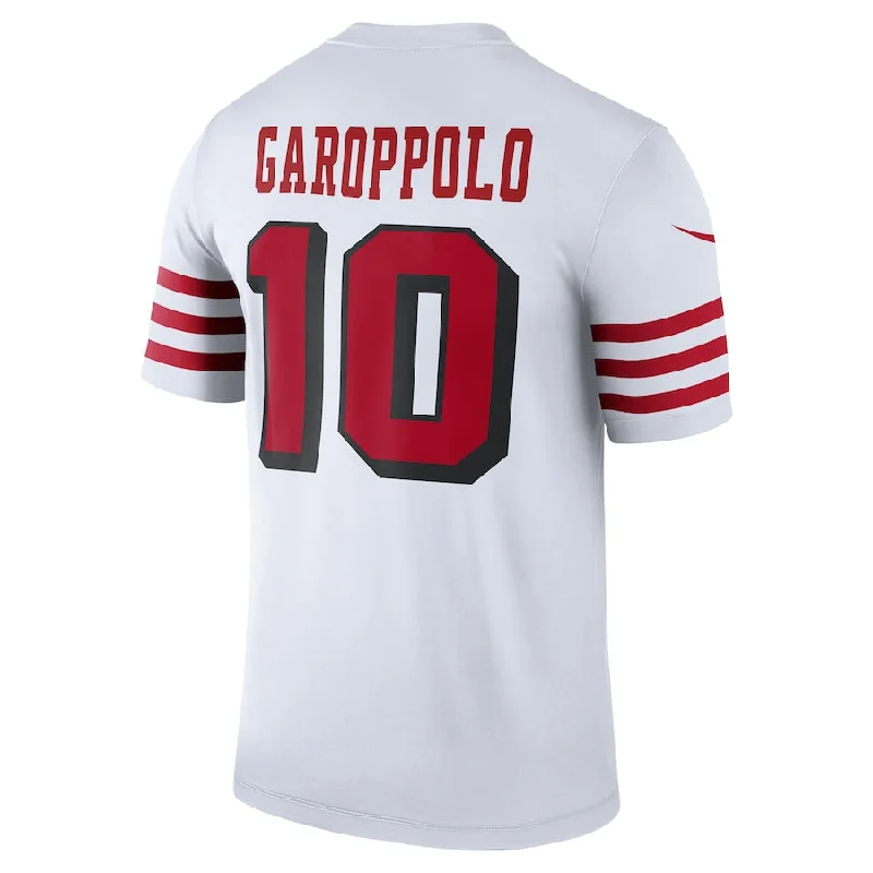 Rugby Jersey for High-Swing Performance-SF.49ers #10 Jimmy Garoppolo White Color Rush Legend Player Jersey Stitched American Football Jerseys